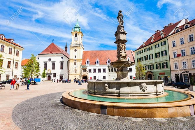 Bratislava, one day private trip from Budapest with guide! - Ganymed Fountain and the National Theater