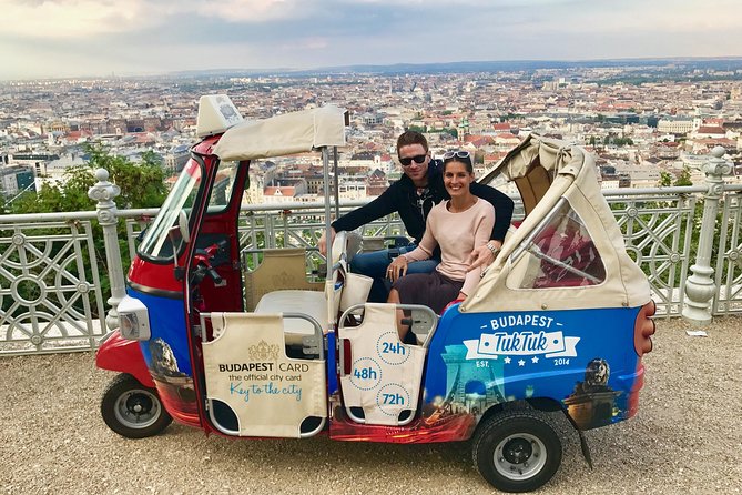 Budapest Romantic Private Tuk Tuk Tour - Crossing Liberty Bridge toward Gellért Hill