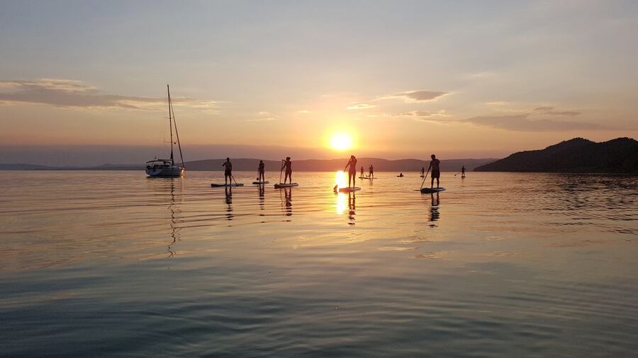 Lake Balaton: Sunset SUP Tour along the Tihany National Park - A swim, a rest, or one more look at Tihany