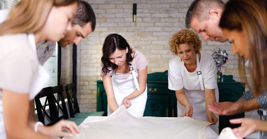 Stretched Strudel Making Class with 2 Different Fillings - Inside the Király Street Apartment