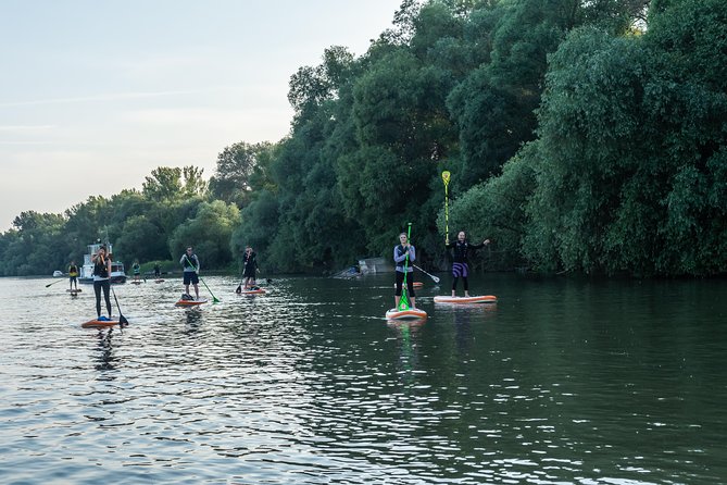 SUP Budapest: Sunset tour - Passing Margaret Island as the light changes
